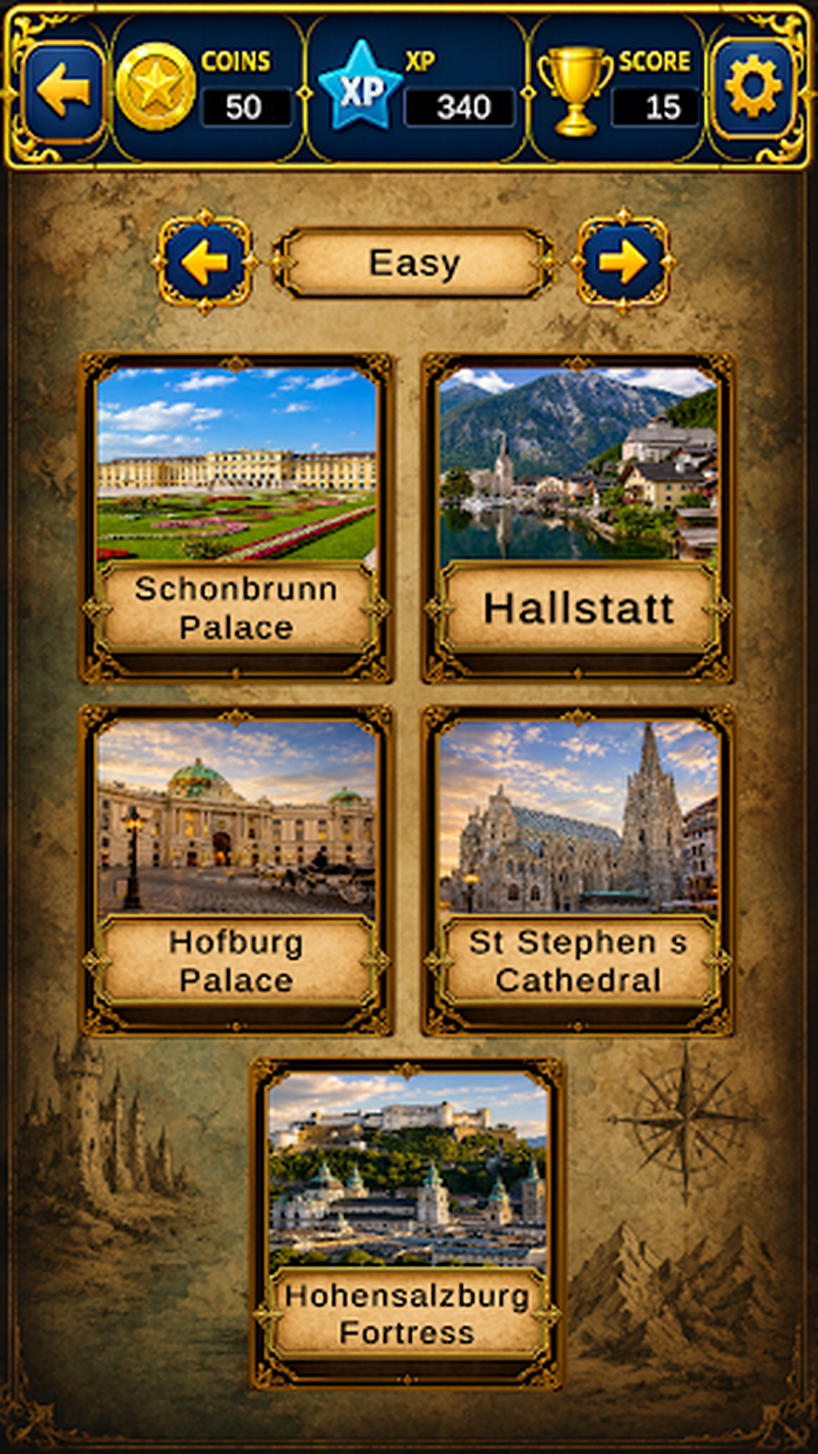 Landmark puzzle selection