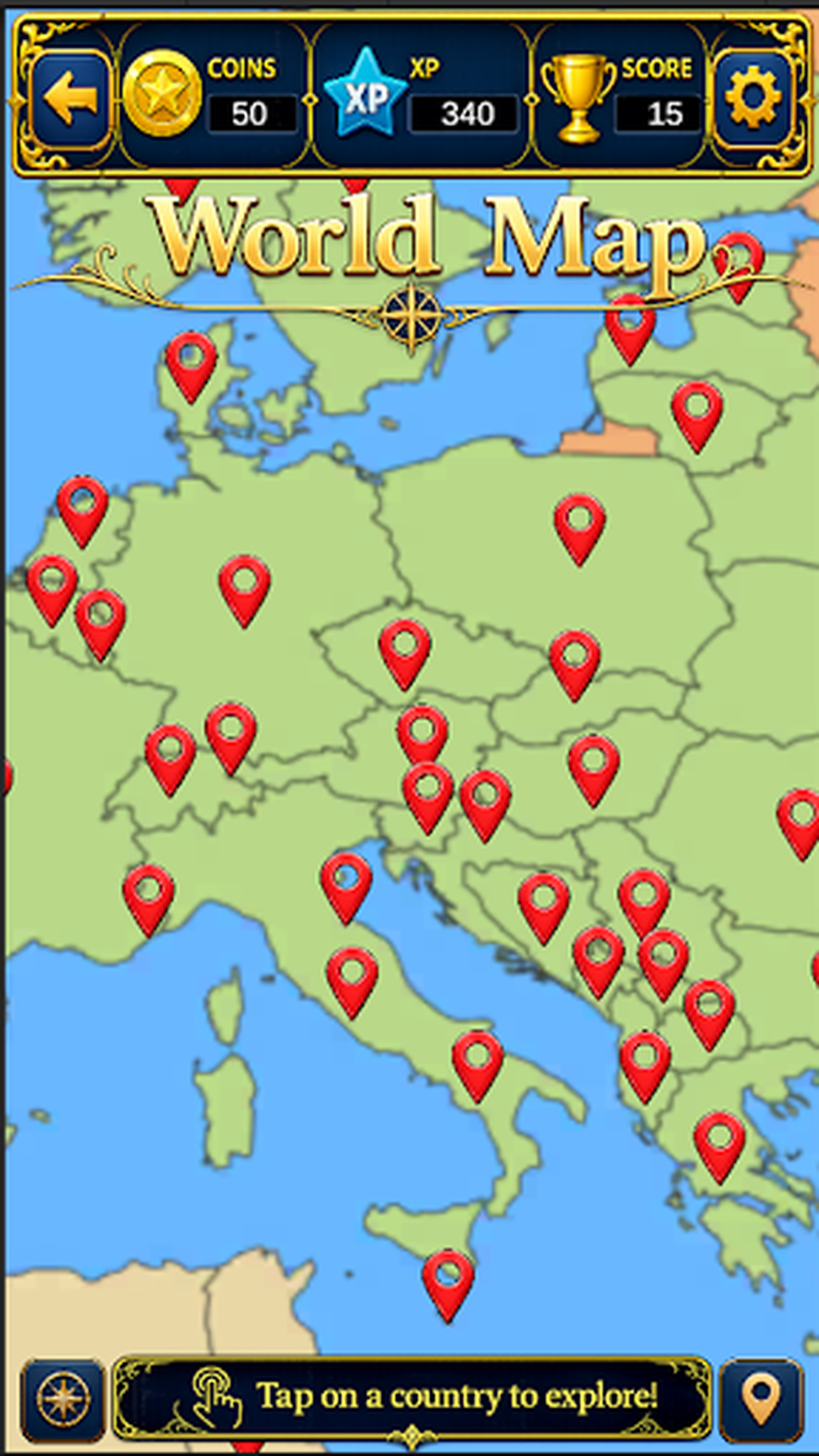 Interactive world map